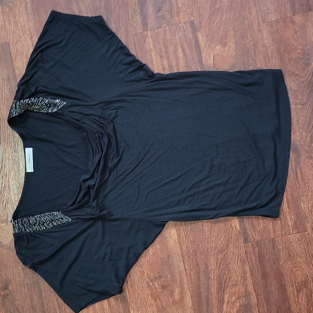 Salemio black fashion top, size small,